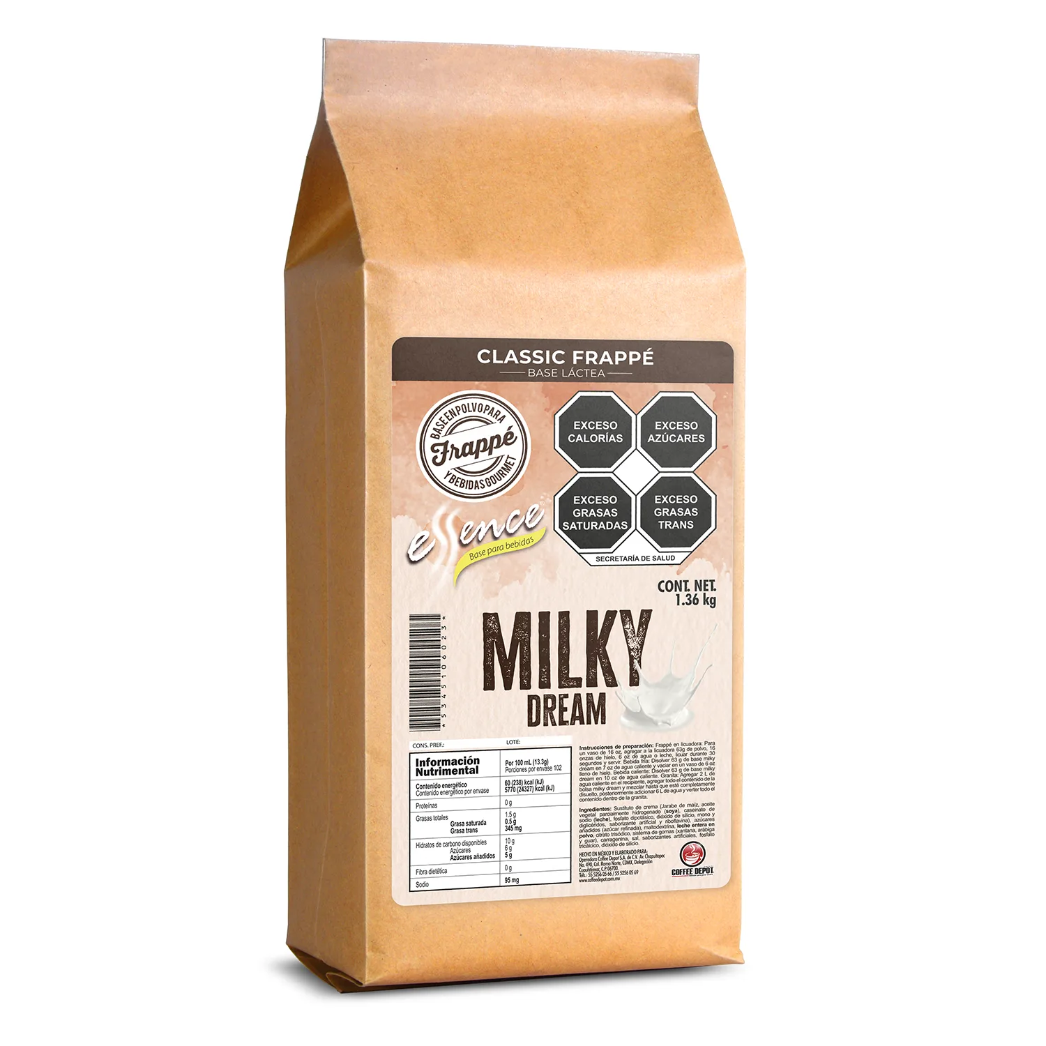 Base neutra láctea para frapes en Mexicali, Baja California